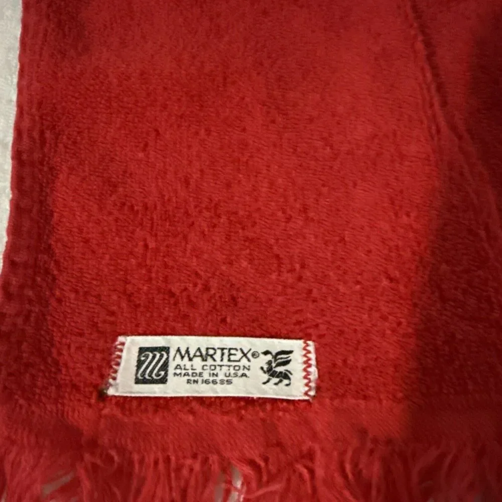 LOT‎ Vintage Holiday Fingertip Hand Towels Cannon Martex Red Christmas Fringe